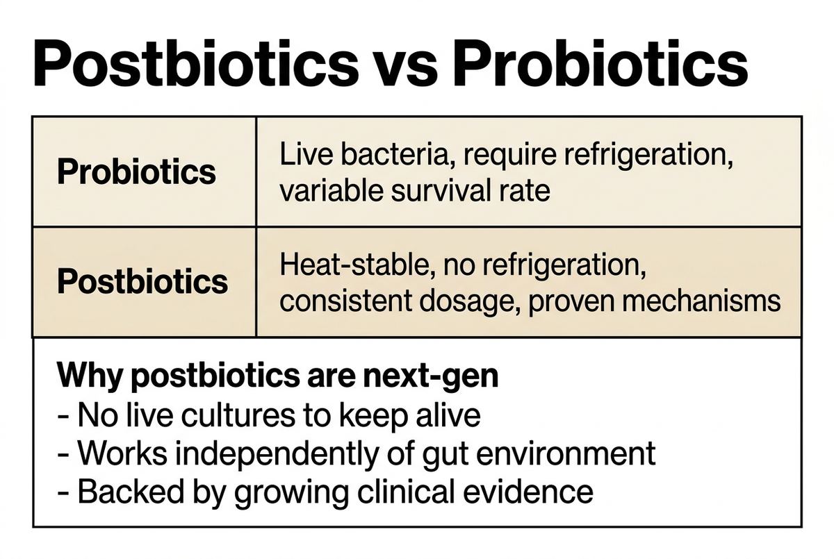 postbiotics gut health infographic