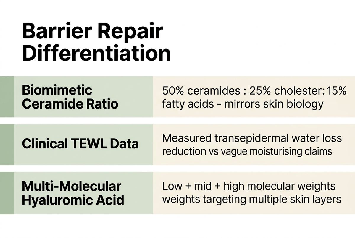 skin barrier repair ceramide marketing infographic